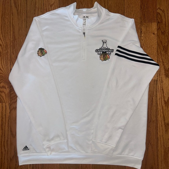 Chicago Blackhawks 2013 Stanley Cup Champions Adidas 1/4 Zip Size 2XL - Picture 1 of 3